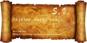 Stifter Valéria névjegykártya